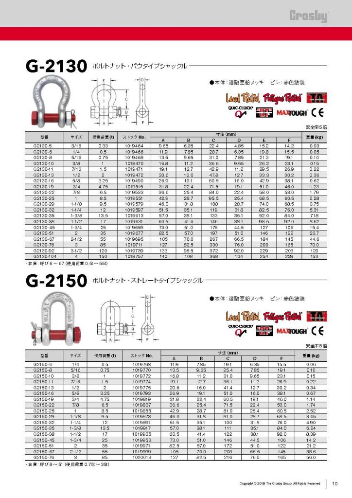 96％以上節約 □クロスビー アイフック 基本使用荷重1.25t L320AN1.25