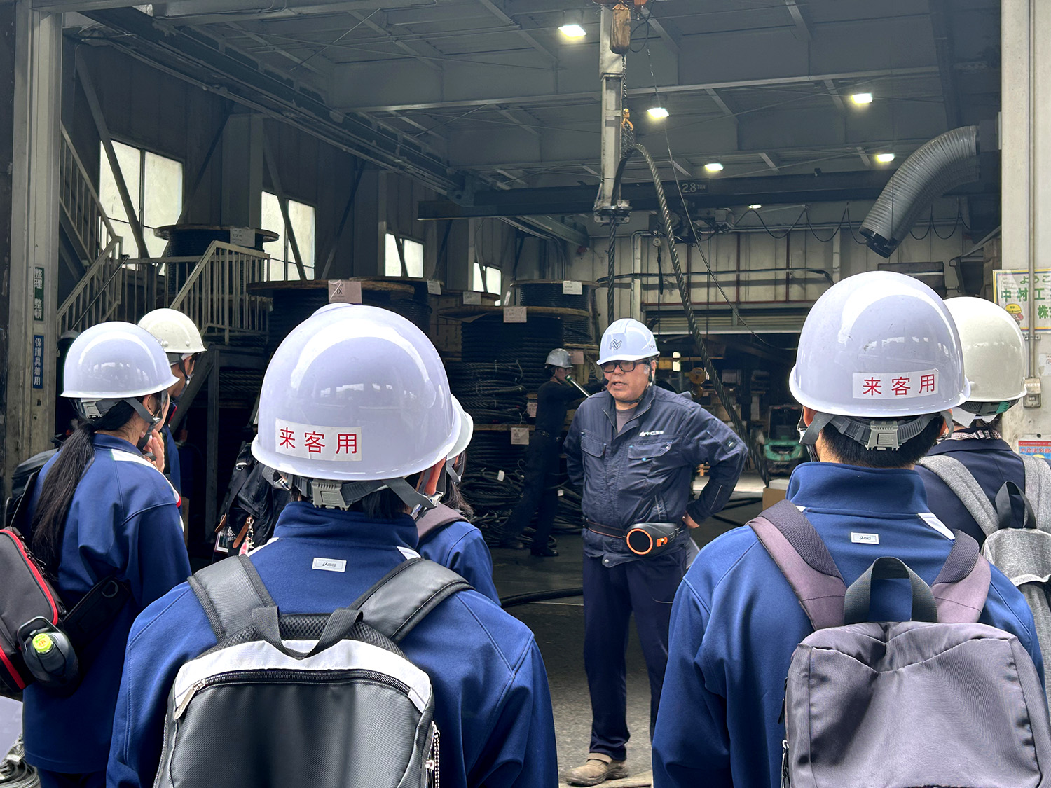 中村工業株式会社 ワイヤロープ 吊り具 スリング 重量物吊り上げ製品 工場見学 中学生