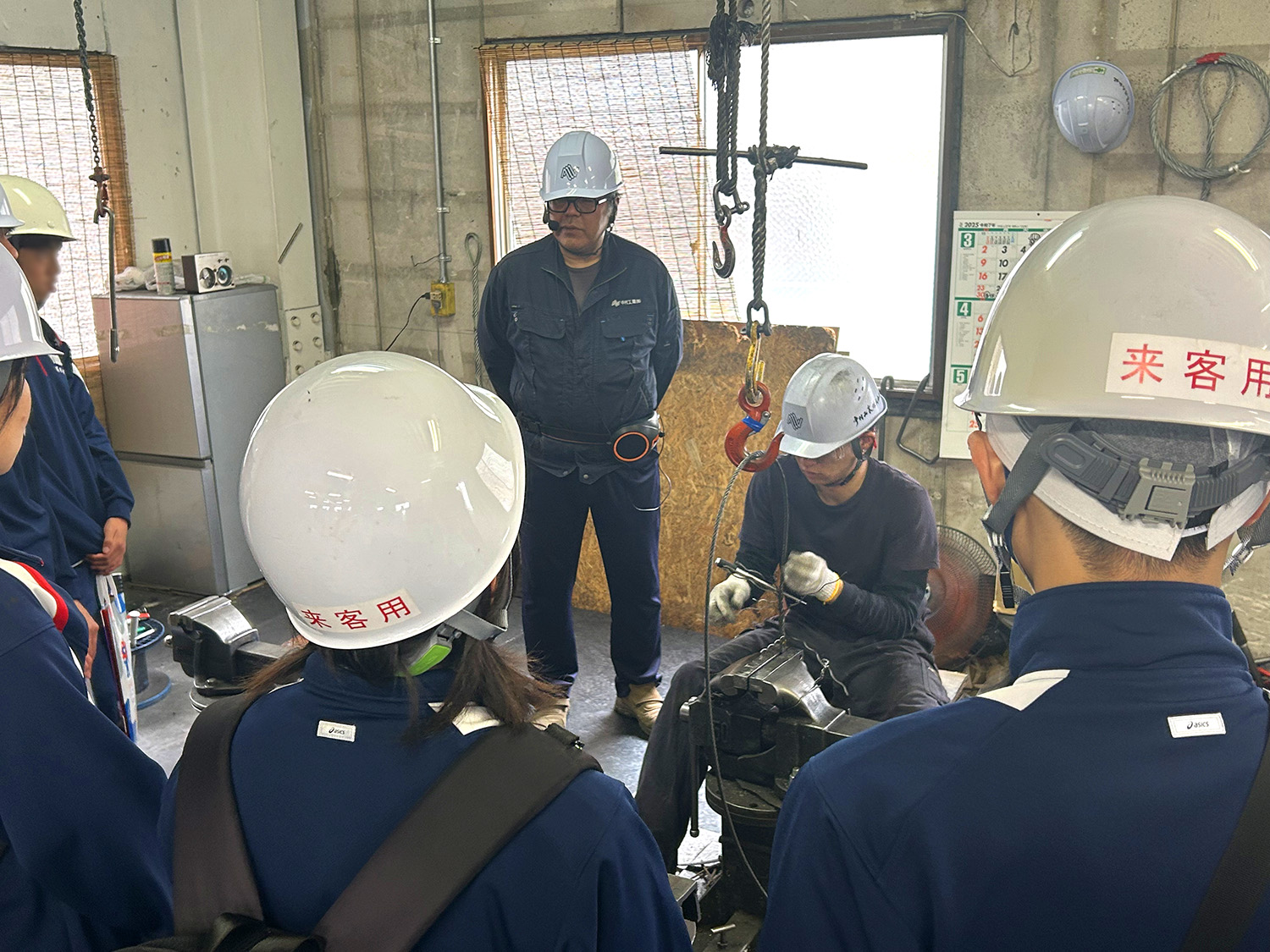 中村工業株式会社 ワイヤロープ 吊り具 スリング 重量物吊り上げ製品 工場見学 中学生